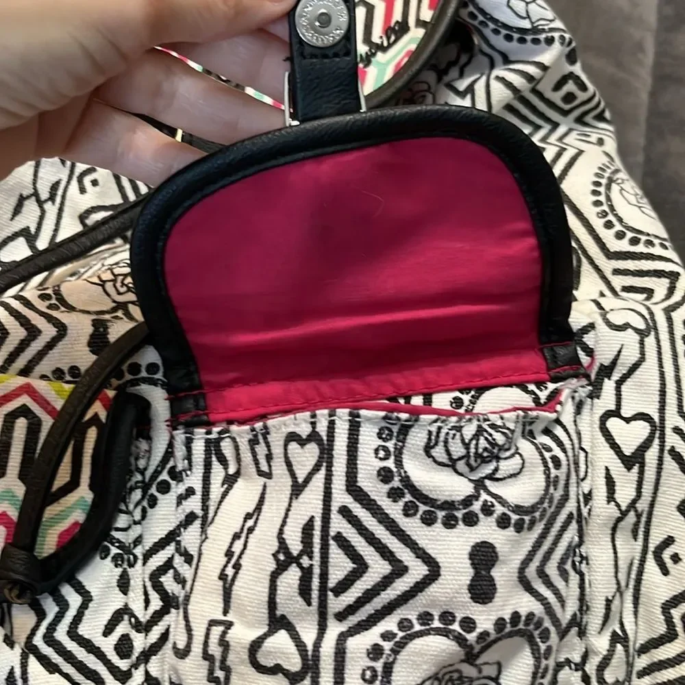 Betsyville Backpack black and white Aztec design